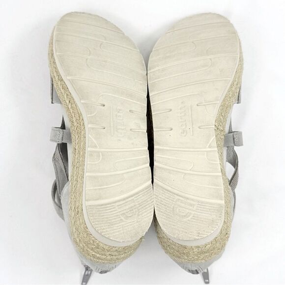 Earth MODENA JASMINE Grey Silver Sparkle Espadrille Wedge Gladiator Sandals - Picture 13 of 16